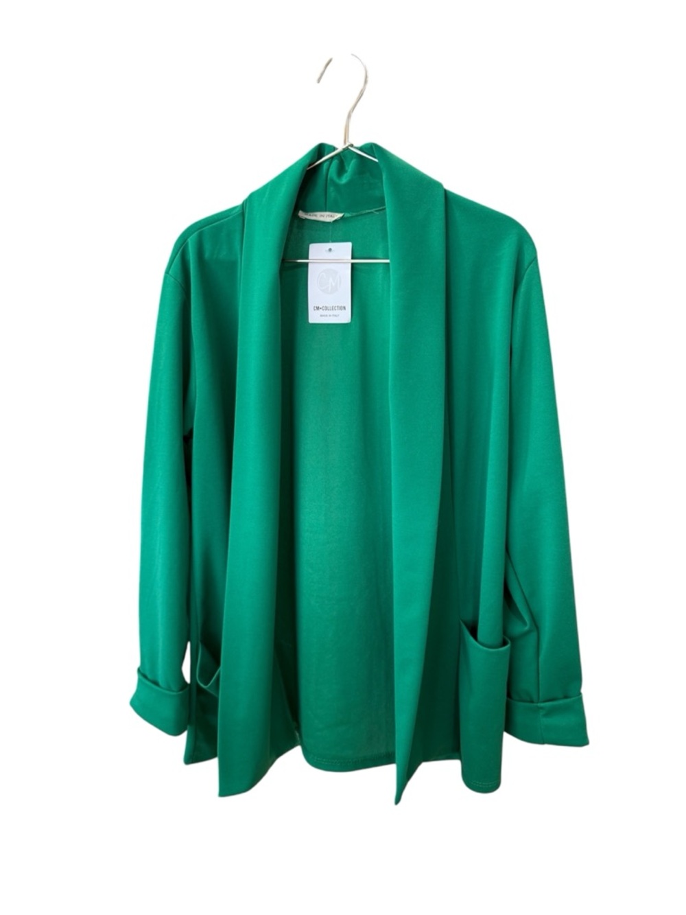 CM Collection Women’s Size Lg Green Open-Front Cardigan Jacket. BNWT.